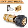 Brass Quick Connect Fittings M22 14mm to 1/4'' Quick Release Adapter Set - Pressure Washer Accessories