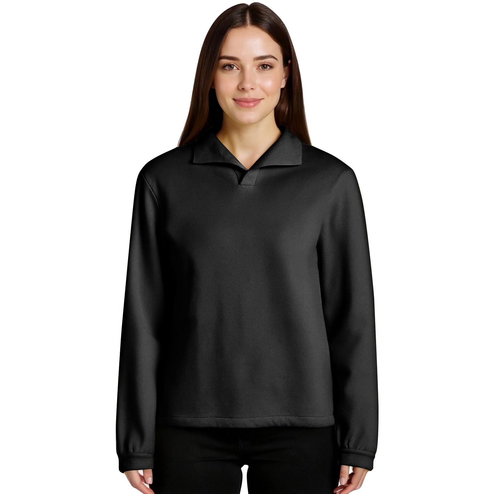 

Пуловер с воротником-стойкой, с длинным рукавом, топ, свитшот, унисекс L чёрный