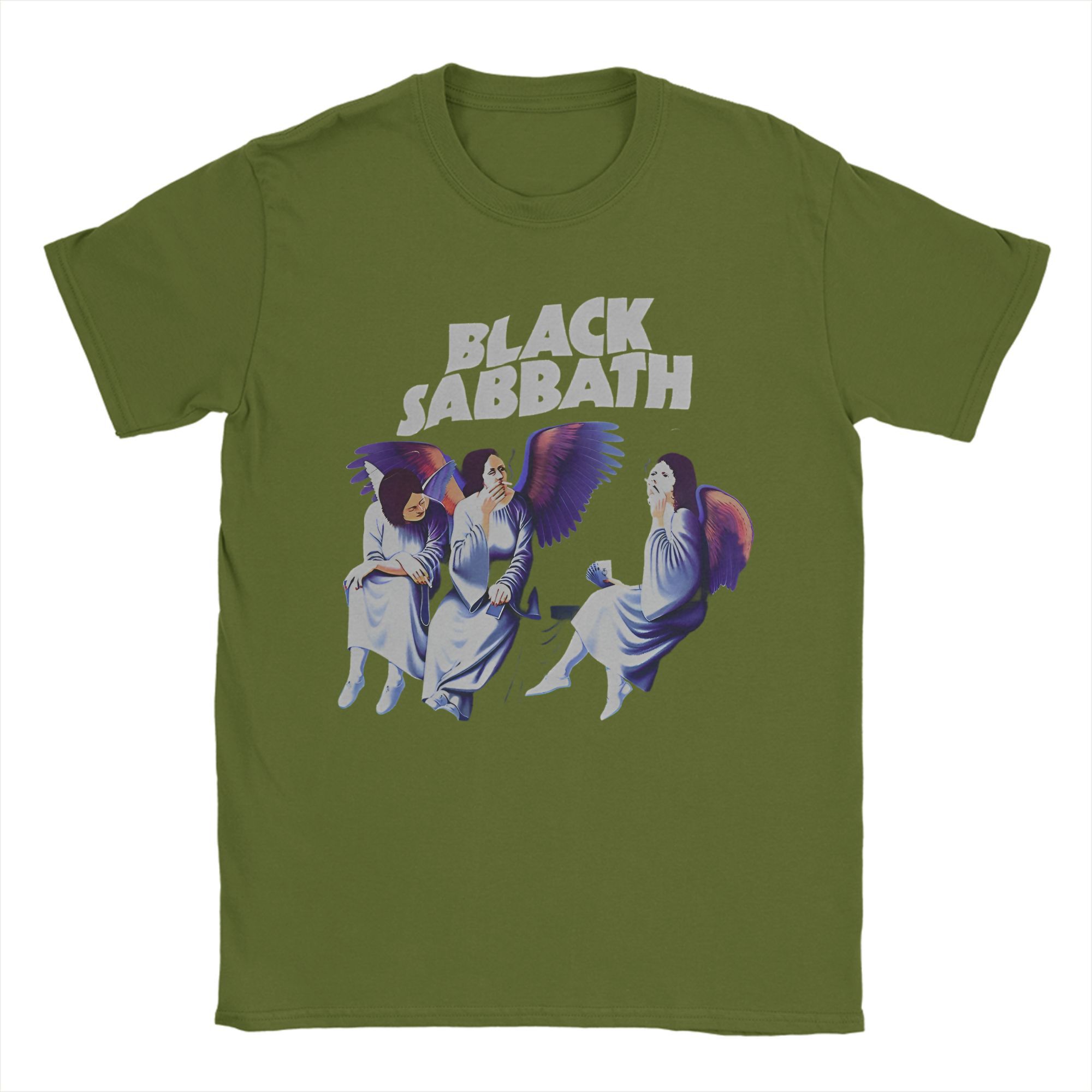 

Men s Black Sabbath Heaven And Hell T-Shirts Cotton Tees Beach Street Style Short Sleeve T Shirt O Neck Loose Tshirt Plus Size 4XL