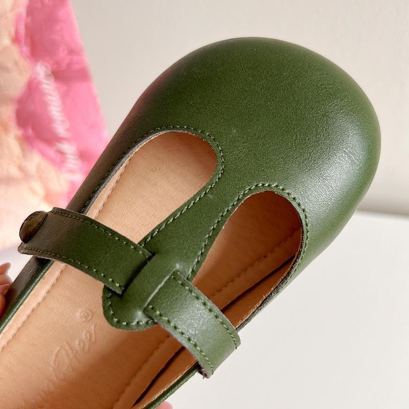 Children Spring/autumn New Girls Foreign Style All Vintage Leather Shoe Grandma Shallow Mouth Mary Jane Shoes Zapatos para niñas