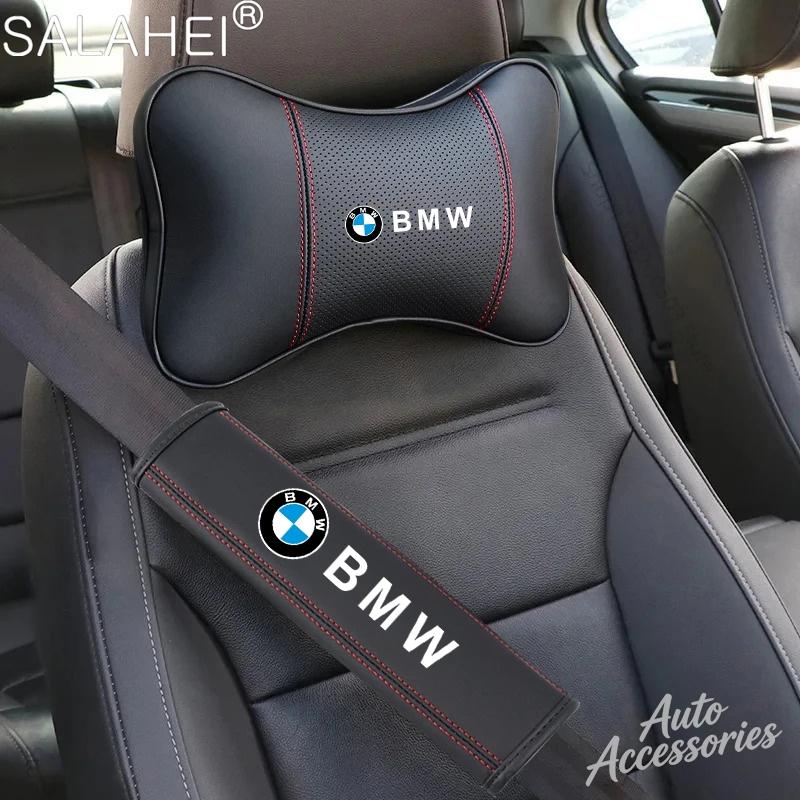 Car Seat Neck Pillow Headrest Rest Cushion Seat Belt Shoulder Pad For BMW E39 E46 E90 F10 F30 F34 G20 G21 G38 X1 X3 X5 Sticker