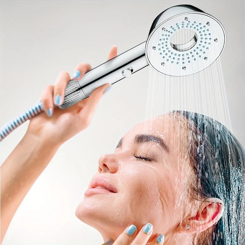 Water Saving Shower Head 2 Mode Adjustable Pressure Shower One-key Stop Water Shower Bathroom Accessories