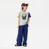 EBAER Unisex Kids' 100% Cotton Color Block Antibacterial Short-Sleeve T-Shirt