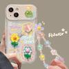 Applicable To Apple 15 Mobile Phone Case iPhone14/13 Pro Frog Flower Doll Chain 11/12 Flip Mirror 7