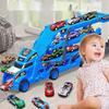 Kid Large Truck Deformation Transporter Car Toys Ejection Race Track Transport Truck Folding Track Racing Vehicle Toy Set for Daily Use