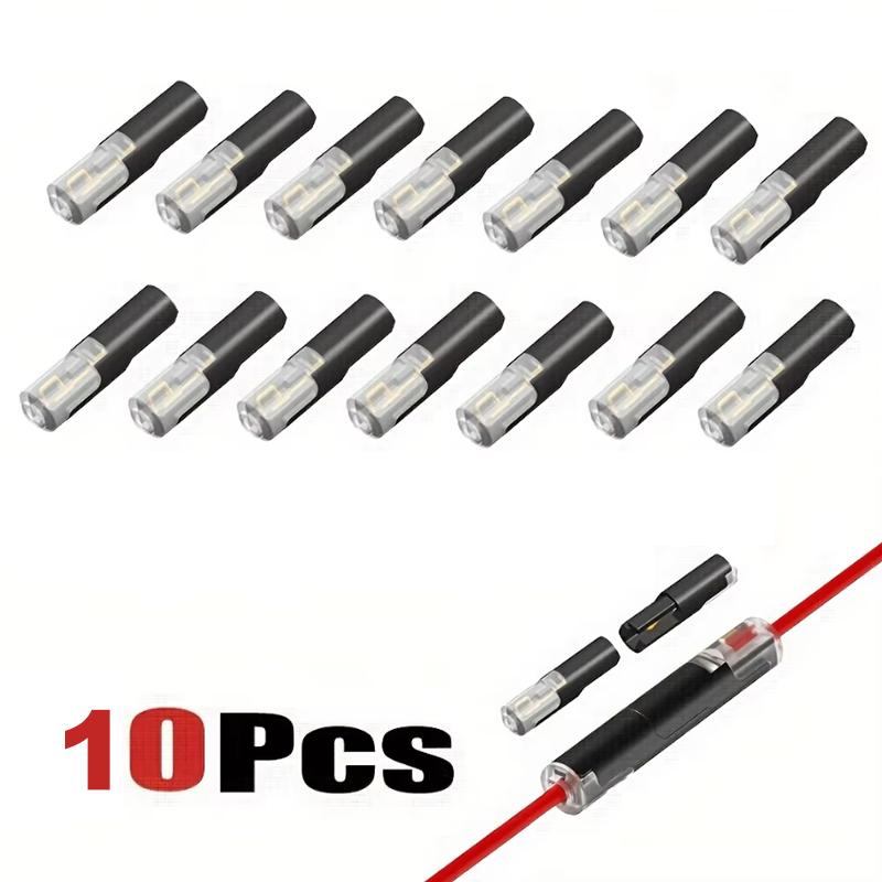 10 Pcs T1/T2 Wire Cable Snap In Connectors No-solder No-peel Quick Terminal Connections Joiners Auto Plug Electrical Accessories