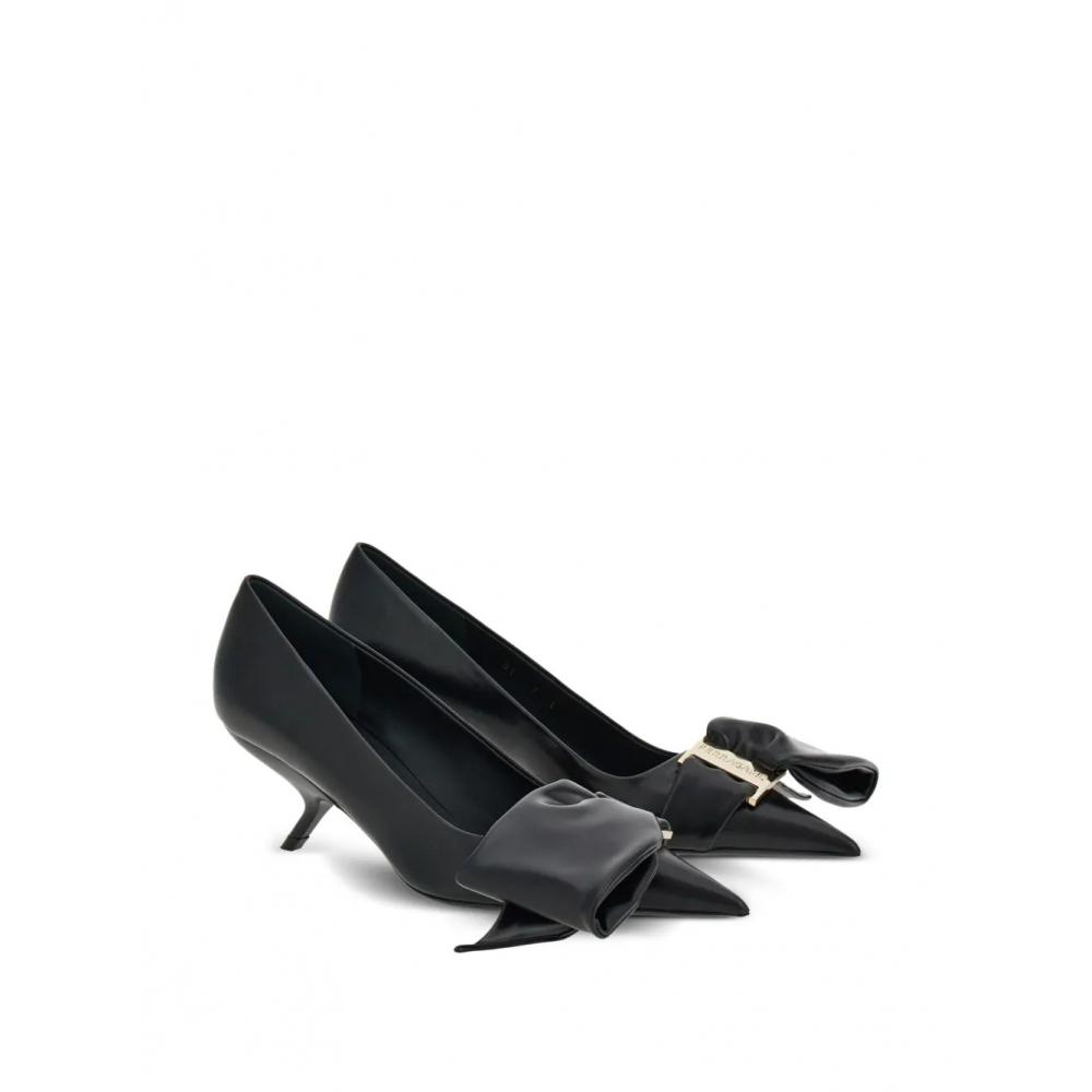 Salvatore Ferragamo Ferragamo 105mm Oversized Bow Leather Pumps Black