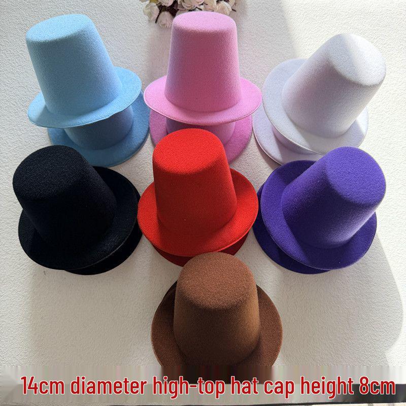 14cm High 8cm High Top Handmade DIY Lolita Velvet Hat Blank