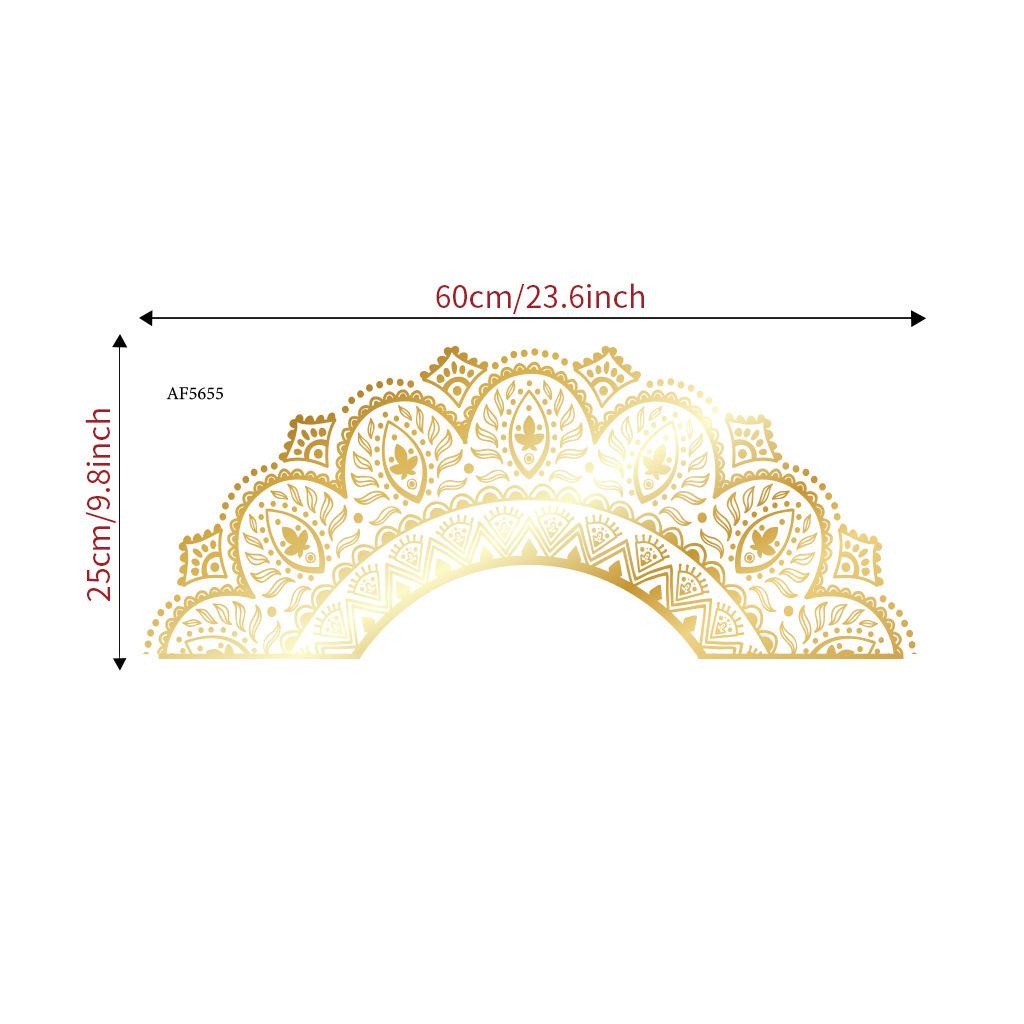 Gold Colorful Large Mandala PVC Removable Wall Stickers