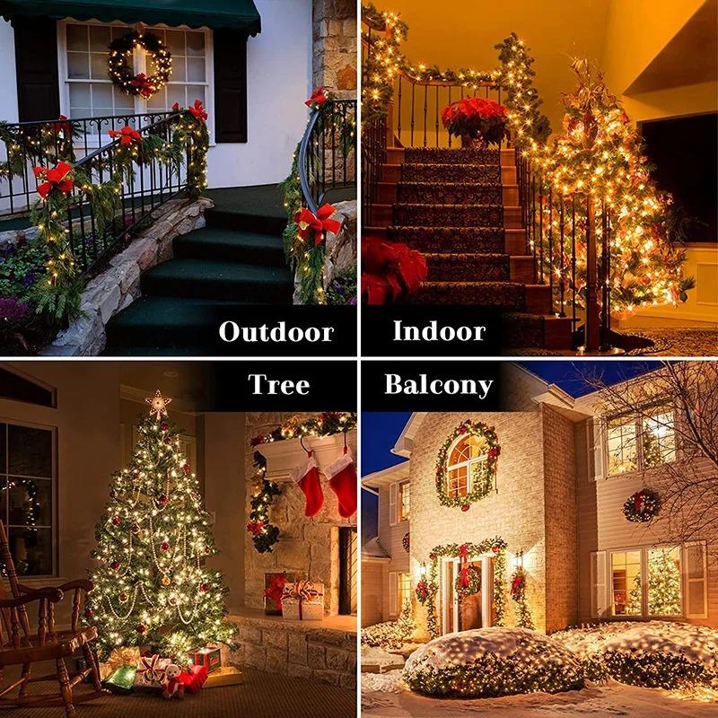8 modes of solar outdoor string lights suitable for Christmas, Easter, Halloween, and parties,perfect for gardens, windows, and balconies