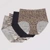 High Waist Leopard & Zebra Print Seamless Plus Size Ice Silk Panties