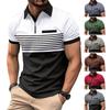 New Men's Casual POLO Shirt Chest Fake Pocket Lapel Zip Business T-shirt 3D Tops