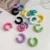 New European & American 925 Twisted C-Shaped Geometric Stud Earrings In Candy Color Acrylic for Women