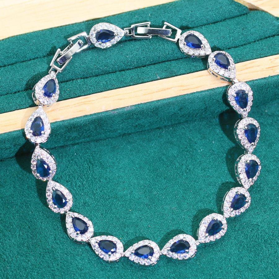 European and N Seiko Light Luxury Color Jewelry New Bracelet Water Drop Micro Inlay Zircon Luxury Bracelet Zircon Jewelry