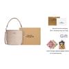 Coach City Bucket 17 Monogram Metal Logo Signature Coated Canvas Tote Shoulder Bag Small Women bags Beige CT800-SVPWH