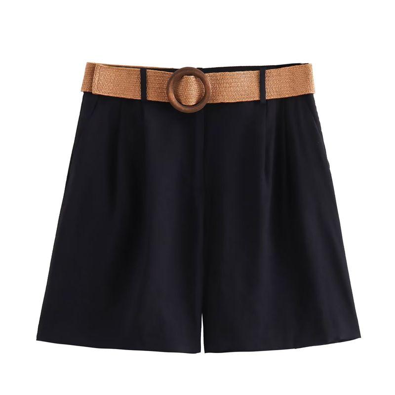 Summer New Product Women's Clothes High Waist with Belt Elegant Pleated Fashion Casual Shorts 8649767 8372444