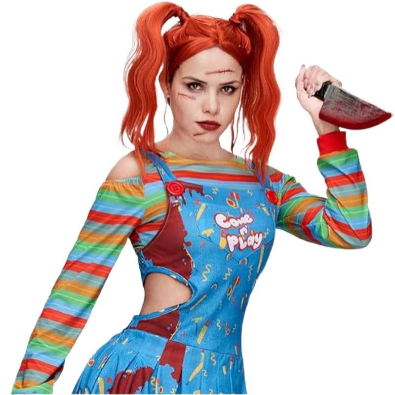 Chucky modré šaty Halloweenský cosplay kostým