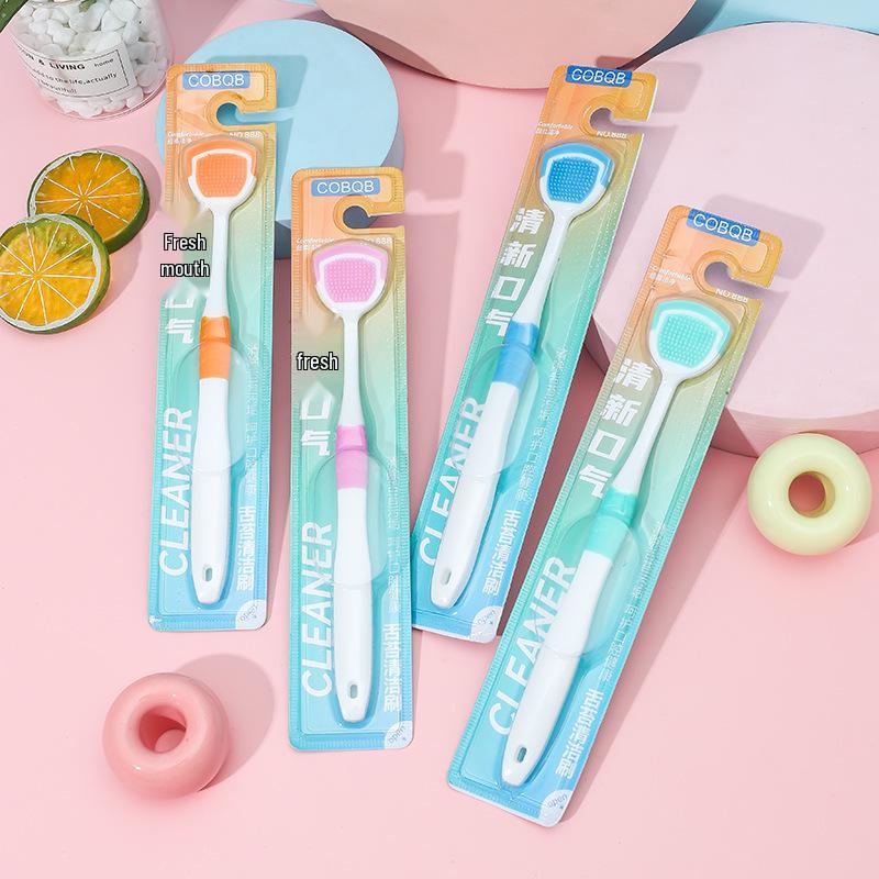 Tongue Scraper Toothbrush with Detachable Cleaner – Single Pack