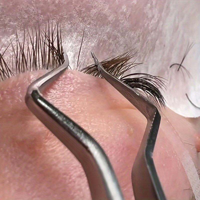 Wimpernverlängerungs-Pinzetten Anti-Rutsch Edelstahl Gebogene Spitze Gerade Pinzette Hochpräzise Nail Art Make-up Schönheitswerkzeuge