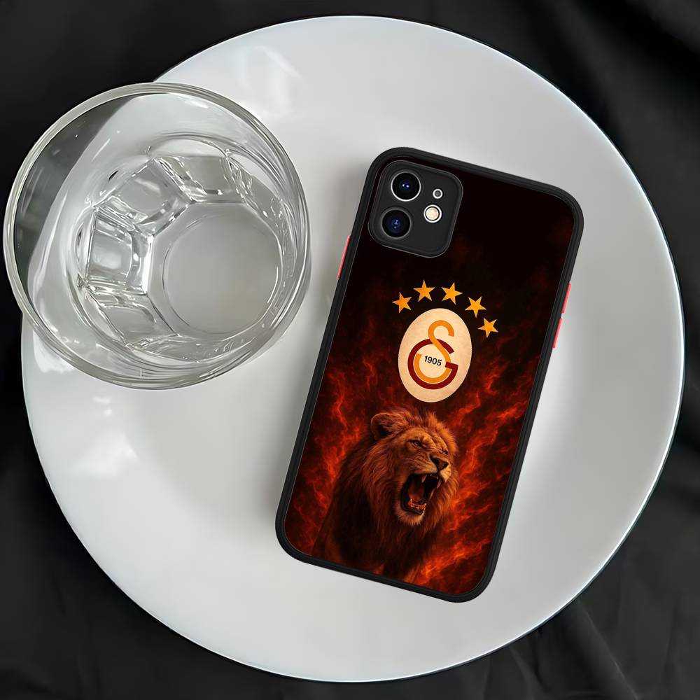 Fotbalový tým Galatasaray Pro Silikonový matný kryt na telefon Pro iPhone 16 Pro Max 15 14 13 12 11 X XS MAX