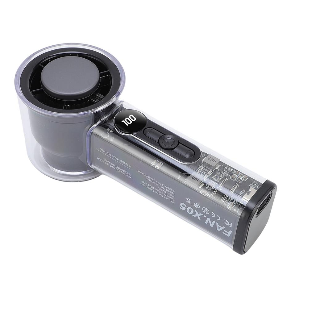 Portable Handheld   Fan Stepless Adjustment Digital Display Silent Small   Cooling Fan for Travel Beach Camping Home