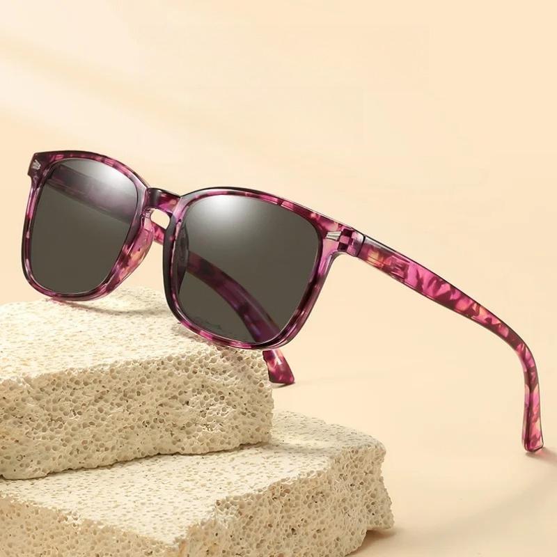 Fashionable Printed Square Sunglasses Women'S High-End Rice Nail Style Outdoor Uv Resistant Glasses Uv400 Shades Eyewear
