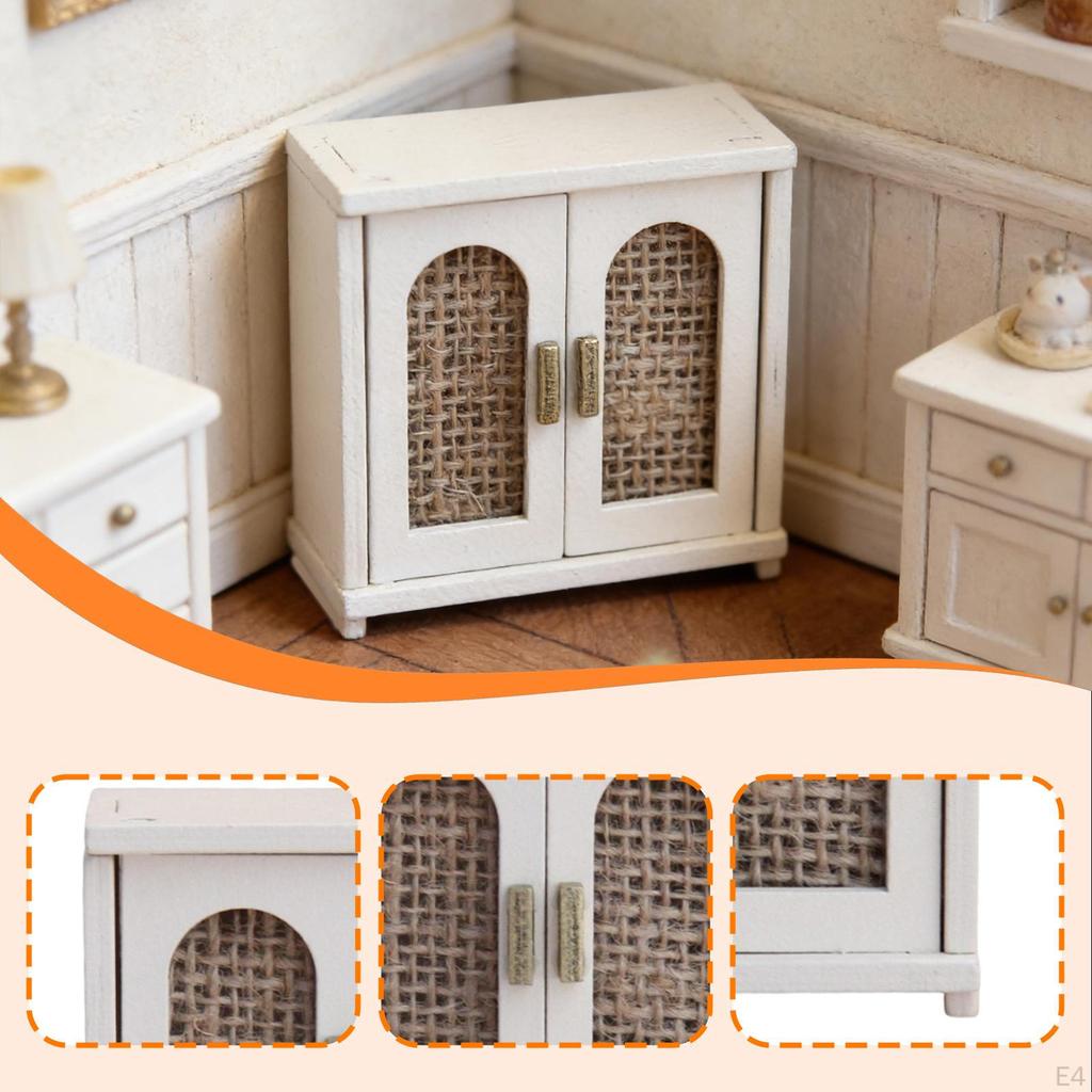 1:12 Dollhouse Furniture Doll House Accessory Mini Storage Cabinet Photo Prop Decoration