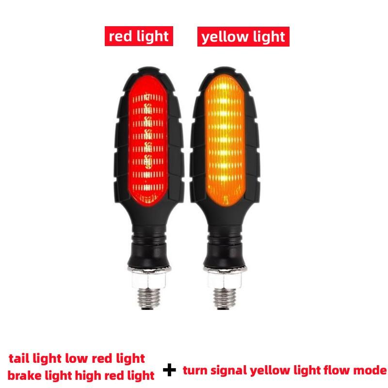 

2 шт./компл. IP67 водонепроницаемый светодиодный индикатор мотоцикла указатель поворота мотоцикл течет мигающий тормоз/дневной бег Red Yellow