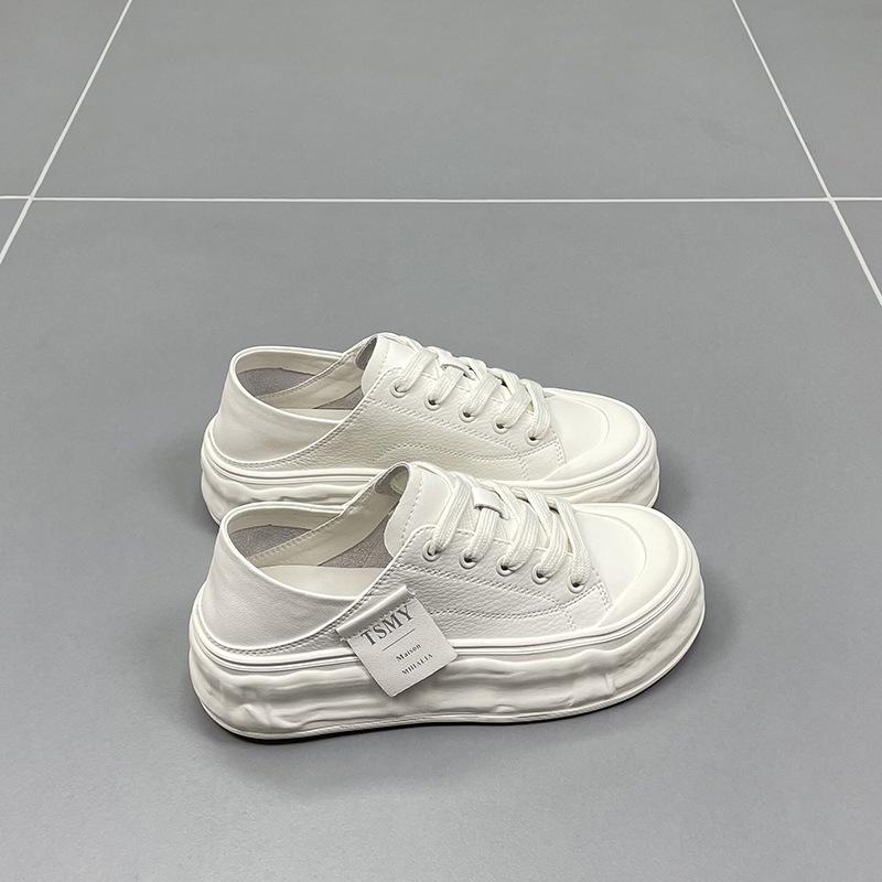 

Маленькие белые туфли для двух ношений, женские весенние новые стильные повседневные спортивные универсальные кроссовки на толстой подошве с растворенной подошвой, трендовые 35