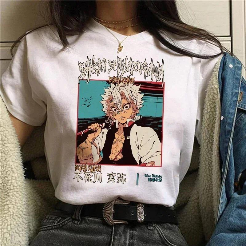 Demon Slayer T Shirt Women Tshirt Female Tanjirou Kamado Graphic Tee Shirt Japanese Anime Manga T-shirt Streetwear Tops Tees