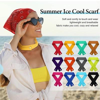 Bandeau de refroidissement pour le cou avec fermeture à bouton Serviette glacée instantanée pour le cou pour les sports d'extérieur les activités estivales Écharpe de refroidissement froid instantané