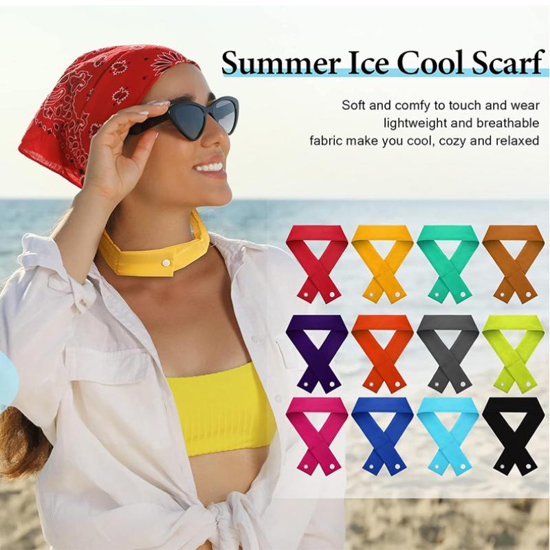 Cooling Neck Wrap With Button Fastener Instant Ice Neck Towel For Outdoor Sports Summer Activities Instant Cold Cooling Scarf