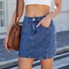 Women Denim Skirt Mid Waist Mini Dress Jean Skirts Denim Skirt