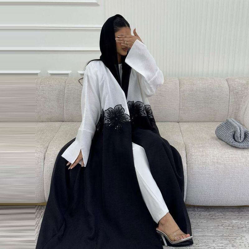 New Middle East Cardigan Fashion Three-Dimensional Applique Temperament Robe Dress Cardigan Decal Robe