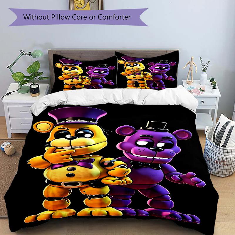 Fnaf Freddy Bonnie Print 3Pcs Bedding Setduvet Cover With 2 Bedropillowcase Home Birthday Gift