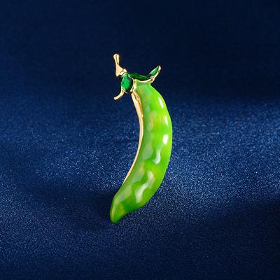 Kreative Erbsenschote Brosche Hochwertige Damen Grüne Emaille Korsage Nischendesign Anstecknadel Anzug Accessoires