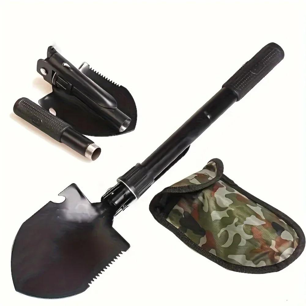 Damaly,4-in-1 Multifunctional Folding Shovel For Outdoor Survival And Camping, Durable Stainless Steel Shovel With Saw