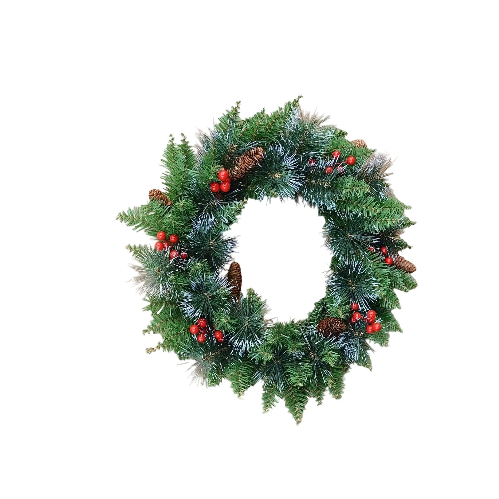 

Christmas Wreath Door Hanging Wall Hanging Decoration Christmas Rattan PVC Indoor Pendant Wreath One Size