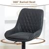 Set of Two Faux Leather Retro Bar Stools - Black