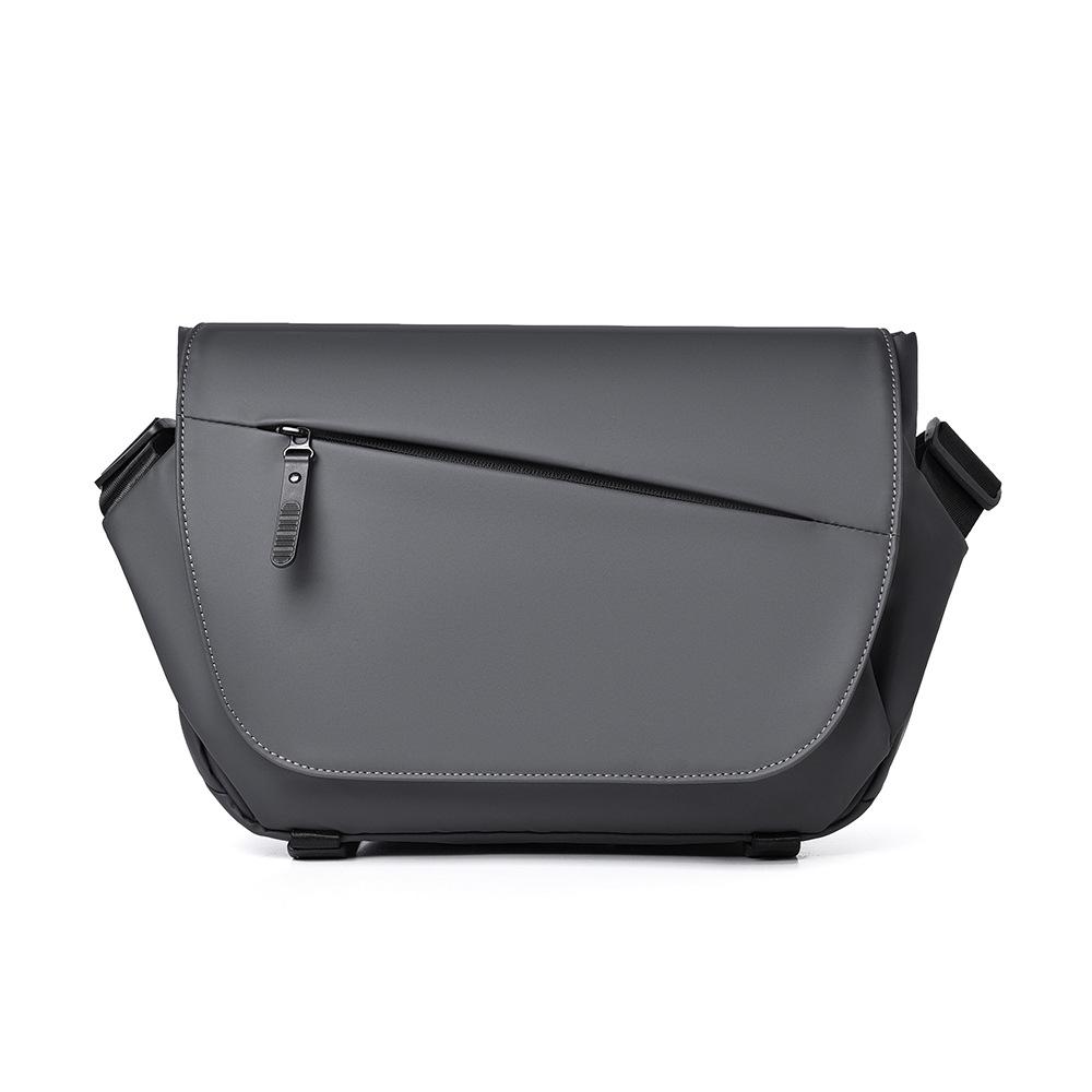 

Однотонная мужская плечевая сумка большой вместимости, спортивная сумка через плечо для улицы серый