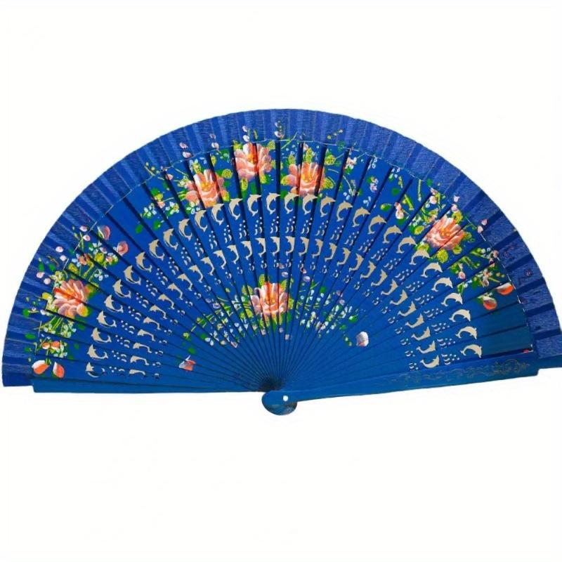 Faltfächer aus Holz, spanischer Fächer zum Tanzen, Drucken, Handfaltfächer, Heimdekoration, Ornamente, Bastelgeschenke für Gäste