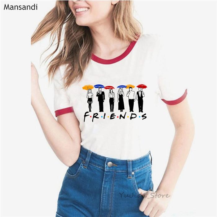 2024 Summer Tops Friends Tshirt Unisex Graphic Print T Shirt Femme Friends Tv Show Tshirt Female Bff Tumblr Tops Tees