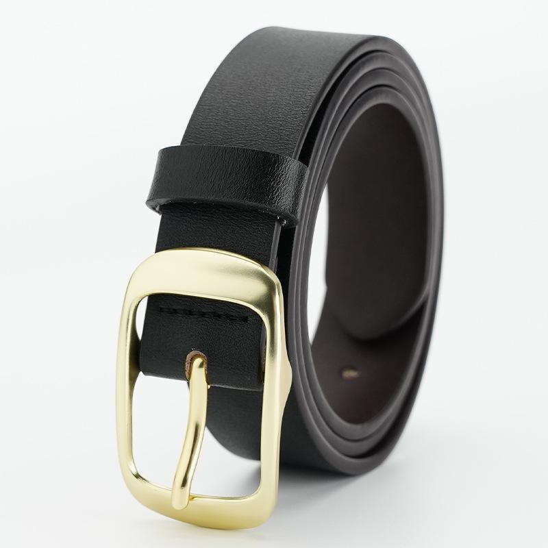 Women's Suit Formal Skirt Belt Cowhide Retro Belt Pin Buckle Eyelet Belt