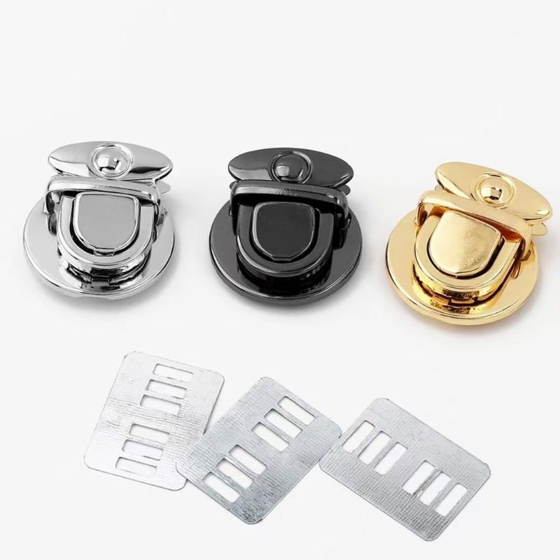 1Sets Iron Tuck Lock Clasp Catchs Purse Thumb Lock 33x25x30mm for Leather Bag Hangbag Case Clasp