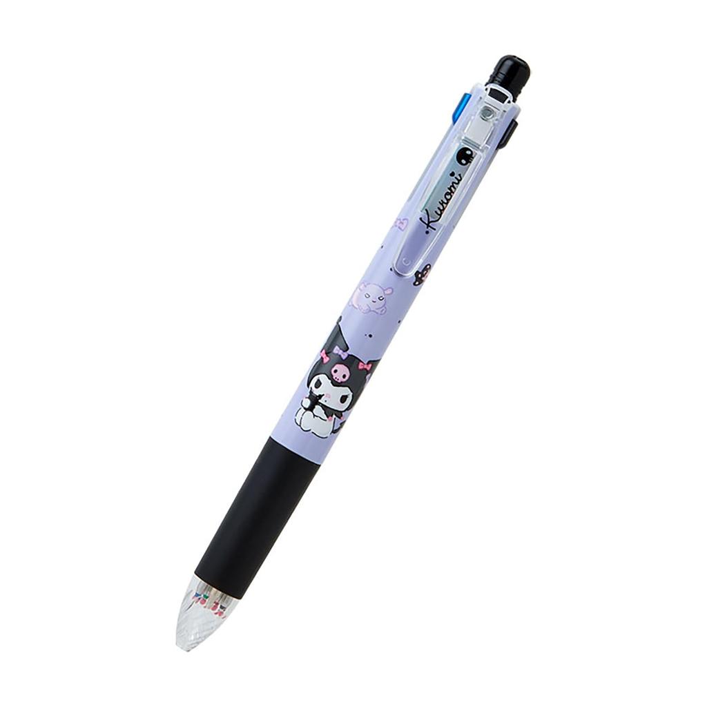Sanrio Sarasa Multi Kuromi Ballpoint Pen Mechanical Ink 283321 4-Color & Pencil, Colors Black, Blue, Red, Green, 0.5mm,