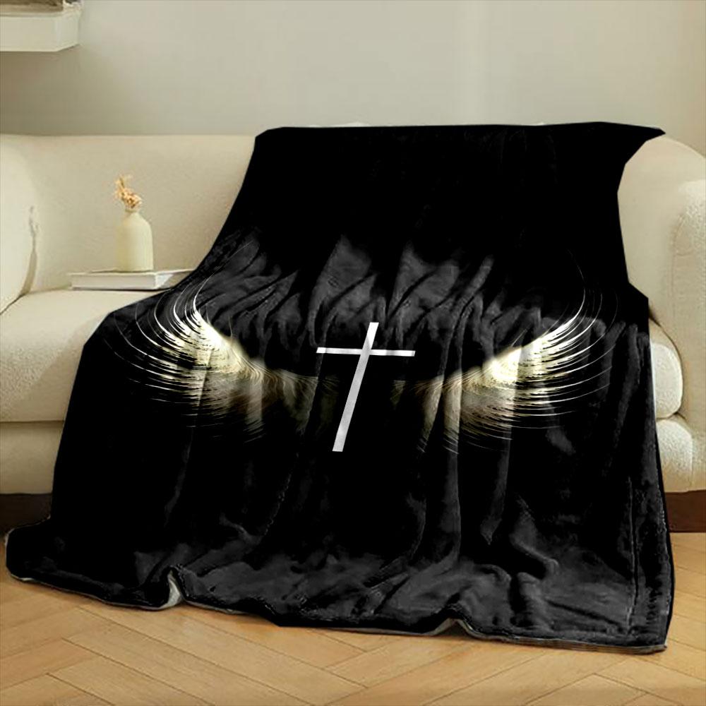 Cross Wings Blanket Printed Blanket for Living Room Bed Couch lunch break Soft Cozy Blanket for Friend's festival Gift