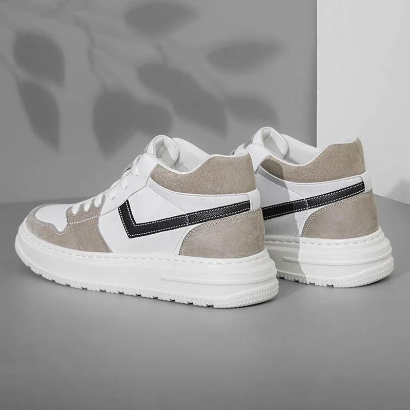 Sneakers Man Elevator Shoes Height Increase Insole 6cm White Black Taller Men Leisure Fashion Plus Size 36-44Lift