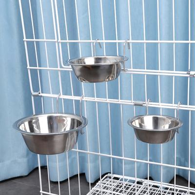 Yousheng 2Pcs Kennel Dog Bowls Stainless Steel Dog Crate Water Bowl Dog Feeder Food Holder Puppy Cage Hanging Feeding Bowls Secure Kennel Accessories