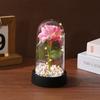 New Creative Single Glass Cover Eternal Flower, Holiday Gift Luminous Desktop Ornament, Scene Decoration Simulation Flower