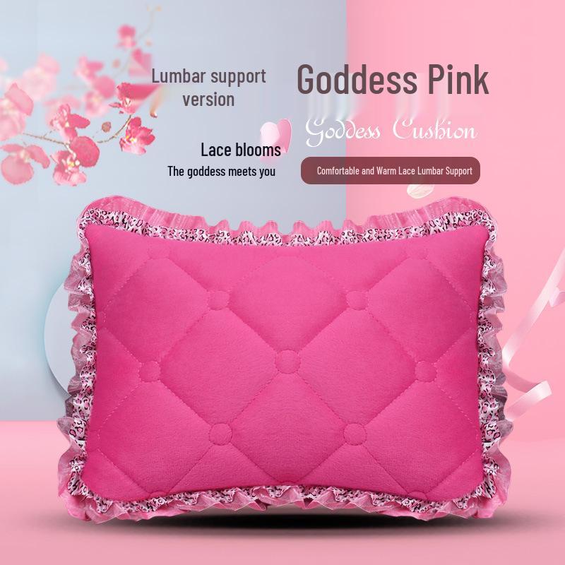 Uniwersalna antypoślizgowa pluszowa poduszka na fotel samochodowy z koronkowym wykończeniem na jesień i zimę